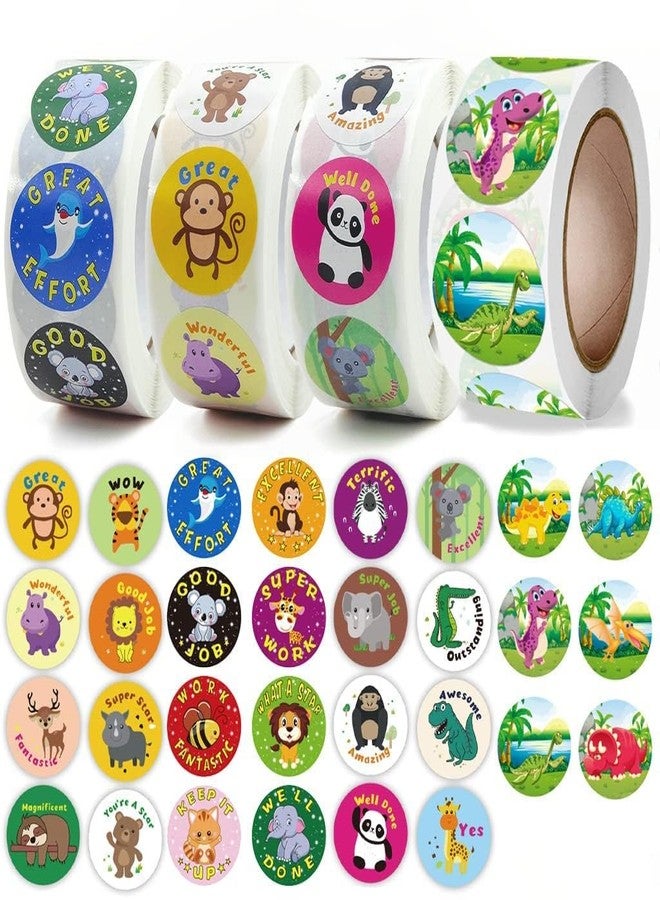 TENDULA Paper Cartoon Stickers Roll Rewards Labels Stickers Round Self Adhesive Envelopes Tag, for Gift Packing Unicorn Themed Party Favor, DIY Crafts Decor Stickers, 1Rolls,500pcs - Image 1